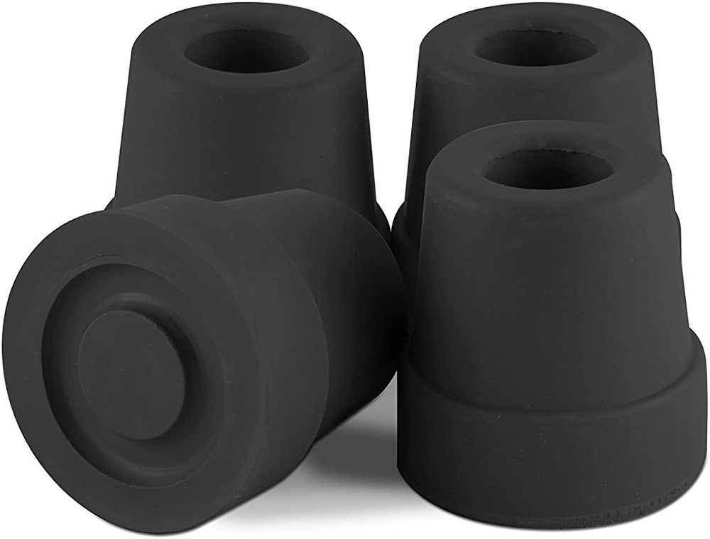 Replacement Quad Cane Tips, Black, 1/2 Inch