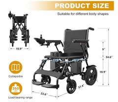 Electric Wheelchair for Adults Lightweight Foldable Electric Wheelchair