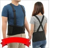 BLACK LUMBAR SACRAL BACK SUPPORT BELT BRACE 28 „- 36“ + SM MED SMALL MEDIUM S/M