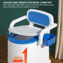Portable Bedside Commode Toilet Elderly Disabled Commode Chair w/ Armrests 400kg