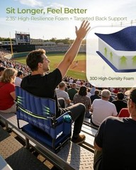 Stadium Seats with Back Support 550LB9″ Higher Back Bleacher Seat for Adults 1