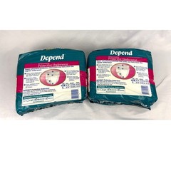 Lot of 2 Depend 20 Disposable Protective Underwear Adult Incontinence 1990s VTG
