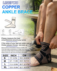 Copper Ankle Brace, Copper Infused Ankle Support Compression Sleeve for Men & Wo