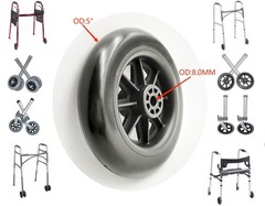 Universal Walker replacement wheels,5”Caster Wheels,Axle 5 inches, Black