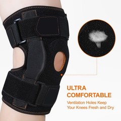 CHIYAN Hinged Knee Brace with Side Stabilizers for Men X-Large(1 Pack), Black