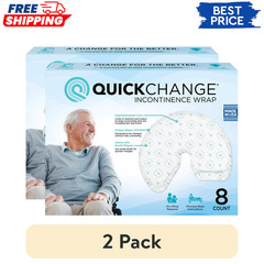 2 Pack QuickChange Male Maximum Absorbency Incontinence Wrap One Size 8 Count