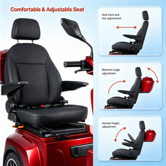 1000W Heavy Duty 4Wheel Mobility Scooters 500lbs Capacity Electric Powered Chair
