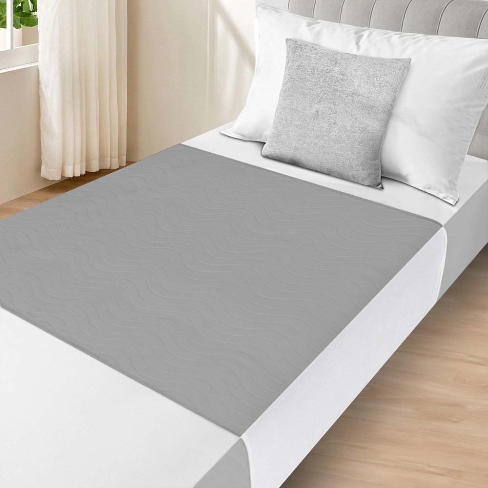 Washable Waterproof Bed Pads 36×37 Inch Gray Incontinence Adult Underpads