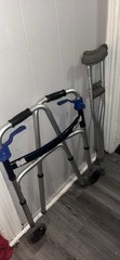 Foldable Adjustable Height 2-Wheel Walking Frame Walker Indoor Silver Black Blue