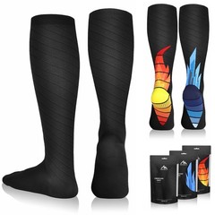 NEWZILL Medical Compression Socks Small-medium, 08-[3-pairs] Black/Ice/Fire