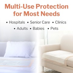 McKesson Ultra Underpads, 30 X 30 Inch (Pack of 10), Peach Backsheet
