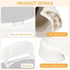 Portable Commode Chair with Removable Armrest, Bedside Commode Chair 220lbs