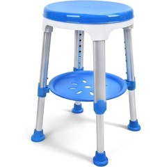 360° Rotating Shower Stool Adjustable Height Portable Bath Seat W/ Storage New