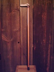DEER ANTLER handle walking stick cane lathe tapered HICKORY shaft made in USA