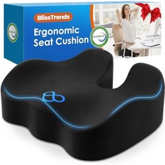 Seat Cushion,Thick Memory Foam Cushions for Office Chair, Car Large Black