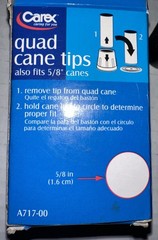 Carex Quad Cane Tips Also Fits 5/8 Inches Canes Large Metal Reinforced Base 2ct