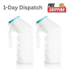 MaxiCare 2 Pack Male Urinal Bottle 32oz with Glow in Dark Lid