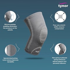 TYNOR Knee Cap with Patellar Ring Neoprene Support for Pain Relief & Comfort FS