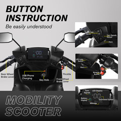 1000W 4-Wheel Heavy Duty Mobility Scooter for Seniors 40 miles 15 mph 500lbs