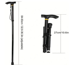 Adjustable Walking Cane Aluminum Walking Stick Folding Collapsible Travel Hiking