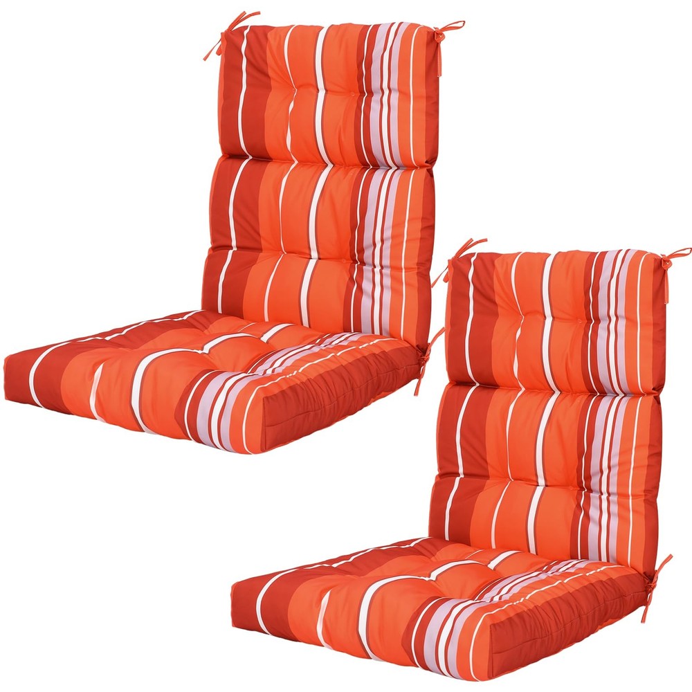 Dilunave Adirondack Chair Cushions Set of 46 x 22 x 4 inches, Orange Stripes