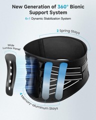 Back Brace for Lower Back Pain – Wide Lumbar Panel, 7 Stays & 3D Triangle Pad…