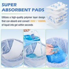 150 Pack Commode Liners with Absorbent Padsï¼Œ150 Disposable Commode Bags and 1
