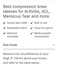 Koprez Unisex Medical Grade Compression Knee Sleeve JM3 Blue Small NWT