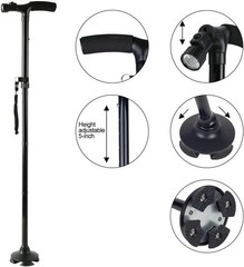 New Folding Walking Cane with LED Light Adjustable Walking Stick