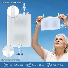 Male External Catheter w/ 1000ml Urine Bag Anti-Slip Straps Reusable