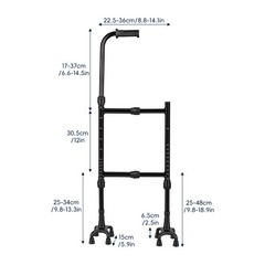 Stair Climbing Assist Cane with Adjustable Height & 8-Claw Base for Seniors