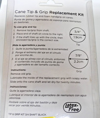 Nova Cane Tip and Grip Replacement Kit Black TG100 Don’t Slip & keep your Grip