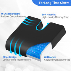 Wheelchair Cushions, 18“X16“X 3“ Gel Wheelchair Seat Cushion with Lumbar Pill