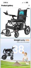 Electric Power Wheelchair w/ Joystick, Footrests, Black/Gray