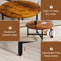 Furmorene Coffee Table 31.5 Large Coffee Tables Brown Round Coffee Tables For