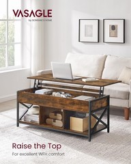 Vasagle Lift Top Coffee Table Lift Coffee Table Storage Shelf Hidden