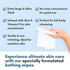 48 Pack Waterless Cleansing Wipes with Aloe – Ideal for Adults and Seniors