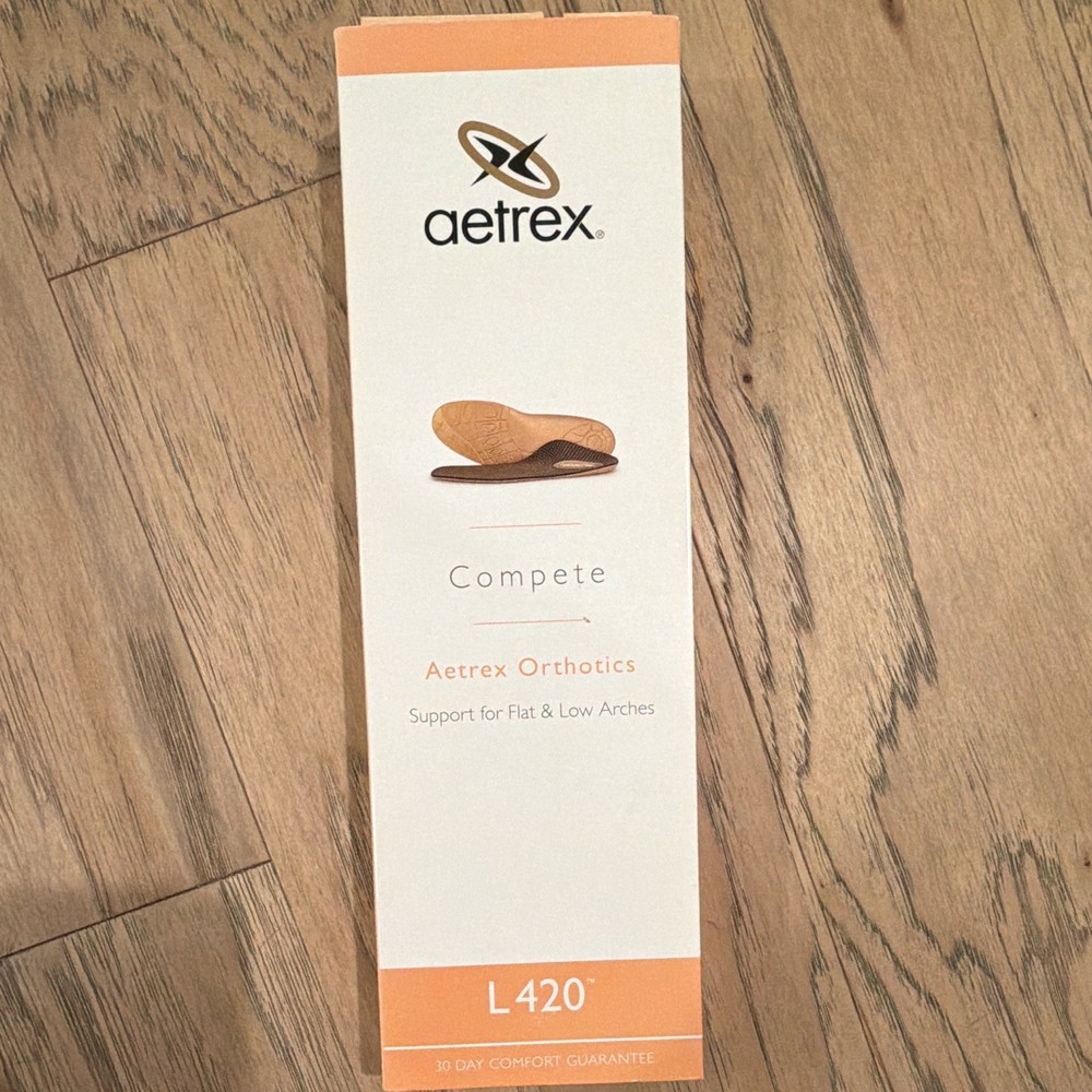 Aetrex L420 Orthotic Insoles Anti-Microbial Women’s 5 (Flat & Low arch)