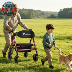 Walkers for Seniors with Seat,450Lbs Rolling Walker, 22″ Extra-Wide Heavy-Duty F
