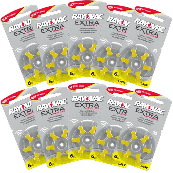 60 RAYOVAC EXTRA Advance Hearing AID Batteries SIZE 10 60 Batteries Exp 2027
