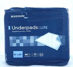McKesson Underpads Lite 23 X 24 In Disposable Fluff / Polymer Light Absorbency