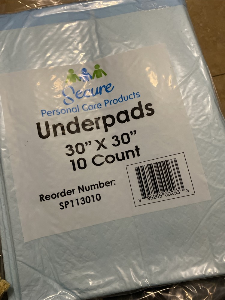 Secure Personal Care Underpads 30 x 30 Inch 10 Count