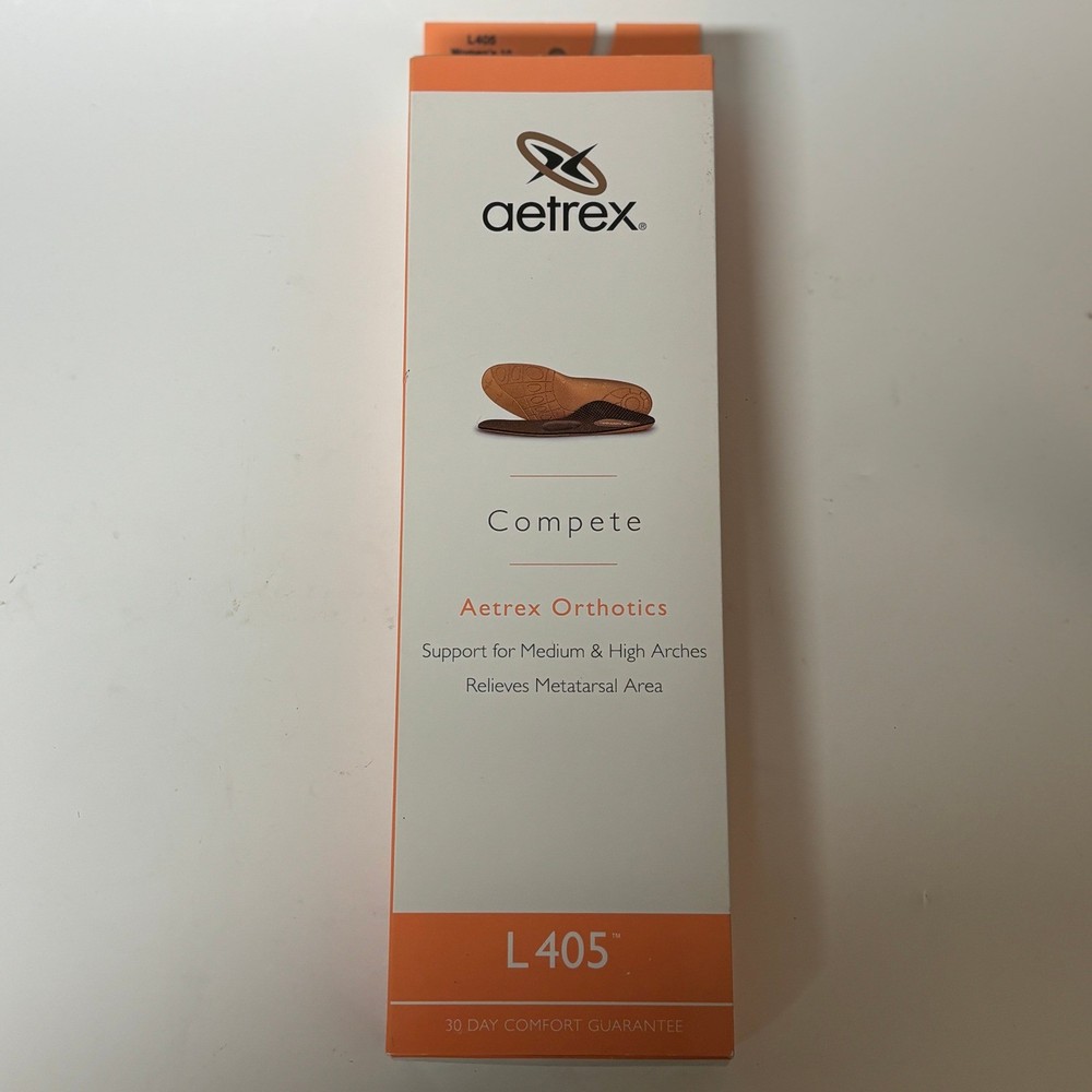 Aetrex Compete Orthotics L405 Womens 10 Medium High Arch Metatarsal Support
