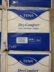 6 Packs Tena Dry Comfort Pads 20 Count Each Bag