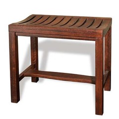 CONSDAN Shower Bench, Extra Large Capacity, USA Solid Oak, Waterproof Finish