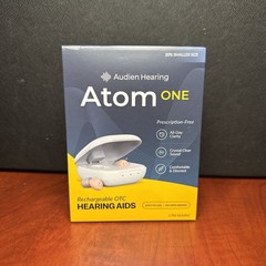 Audien Atom One OTC Hearing Aids Wireless, Rechargeable, Beige (0002) New