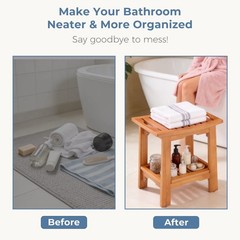 Gianna 14″ Teak Shower Bench, Bathroom Spa Stool