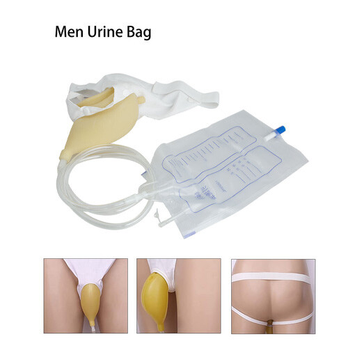 US1000ml Portable Wearable Urinal Urine Bag/pee bag Collector Toilet Male Travel