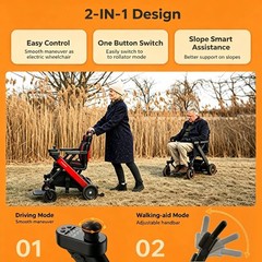 18 Miles Rang Foldable Electric Wheelchair Intelligent All Terrain Rollator 400W