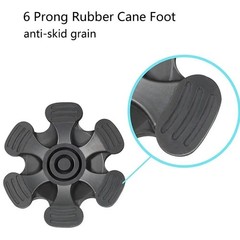 Cane Tip with 6 Support Rubber Foot for Walking Canes 3/4 Inch Shaft, Self-Stand